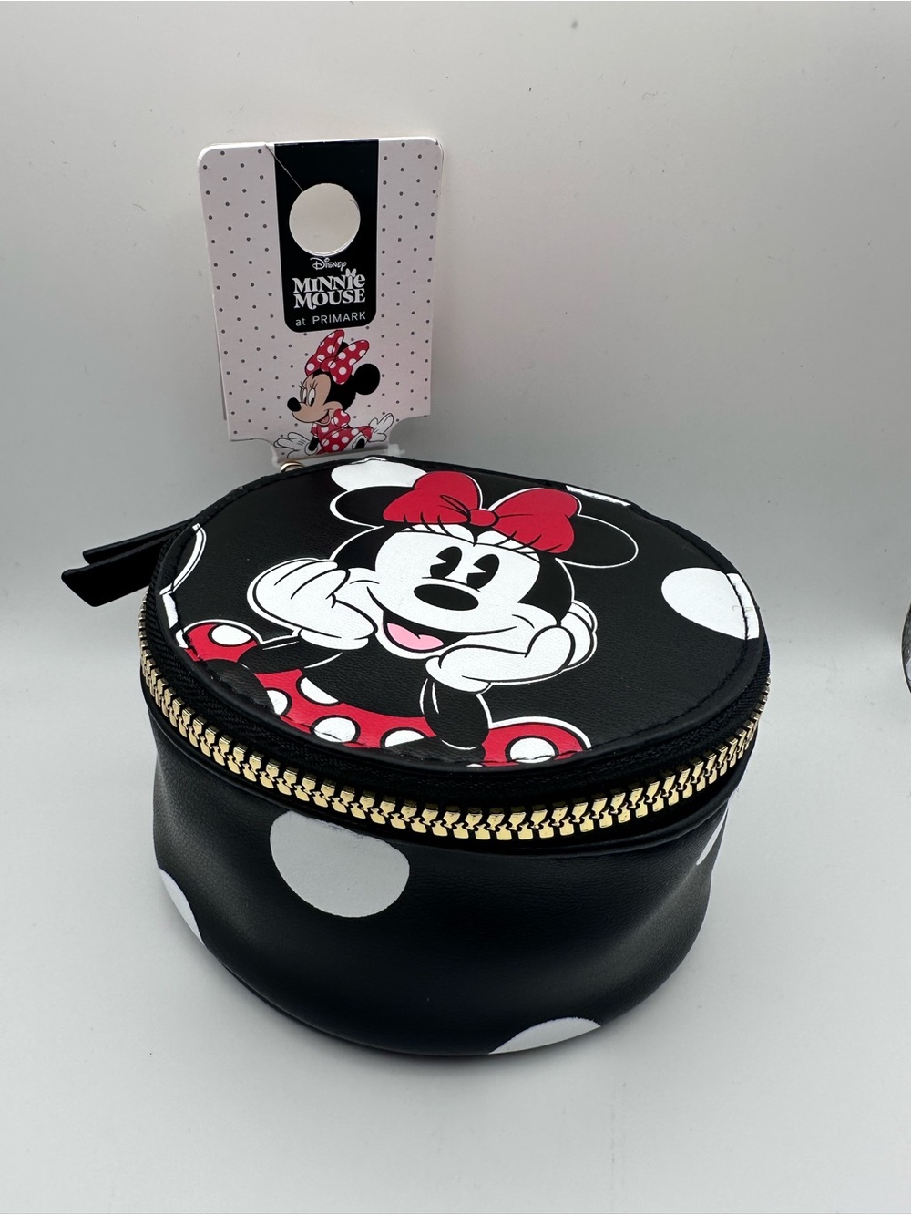 Disney Minnie Mouse Black, Red and White Round Jewelry Case